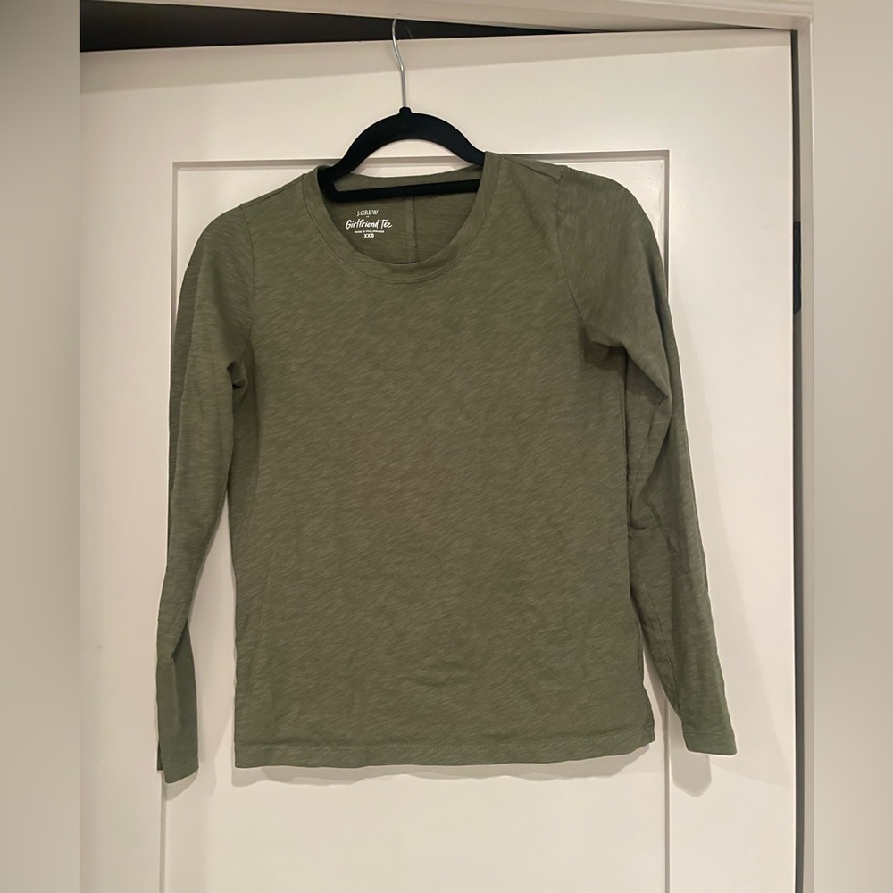 J. Crew | Olive Girlfriend Tee, long-sleeve